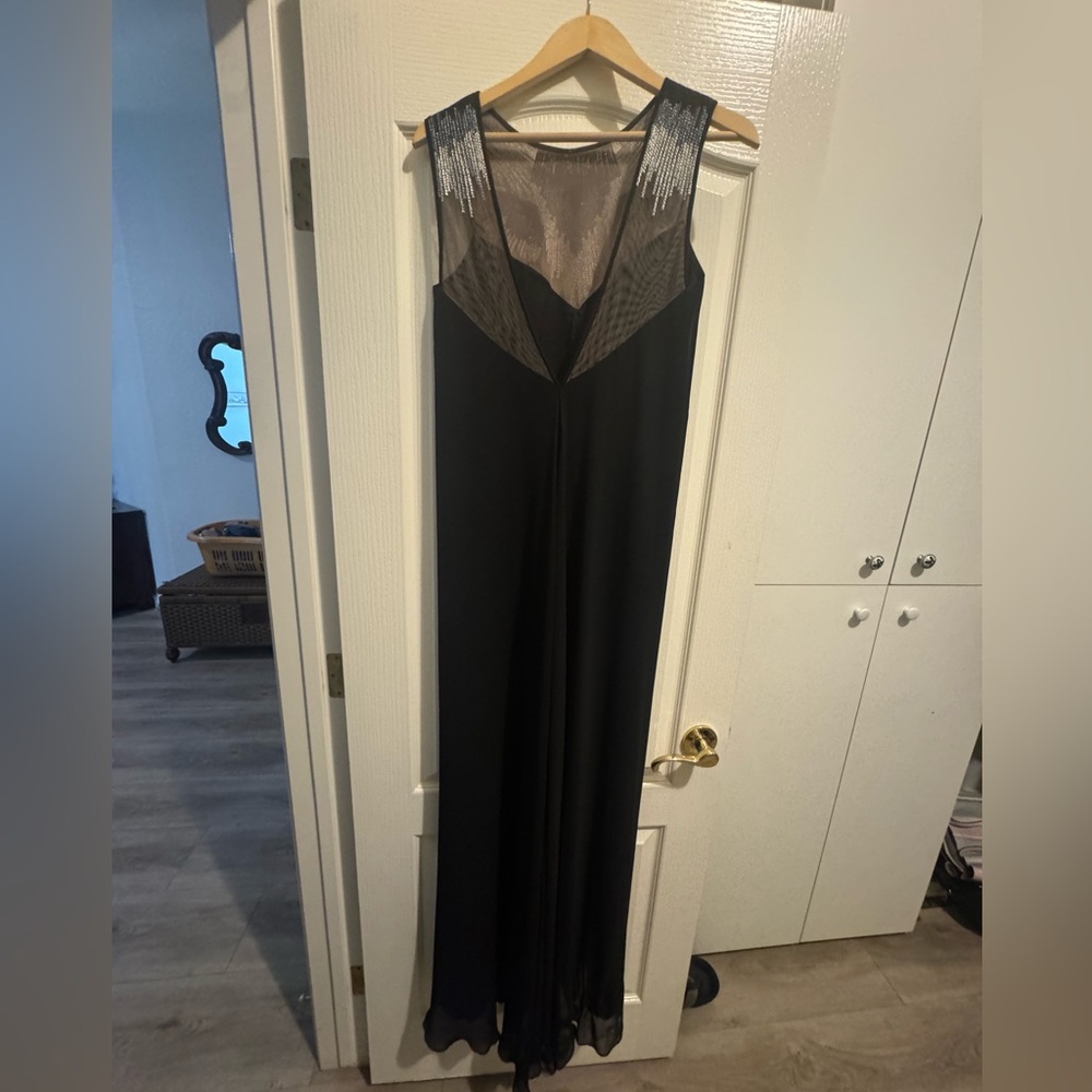 BCBGMaxAzria Luciele Black Maxi Dress with Silver Accents. Size 0. NWT. - Picture 5 of 9